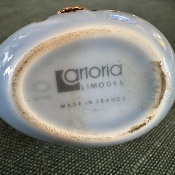 Limoges Decorative Blue and Gold Easter Egg Trinket Box - Picture 5 of 8